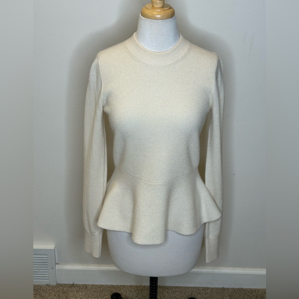 Veronica Beard Raleigh Cashmere Sweater Peplum Style S $475